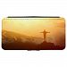 Image Of Person Standing on a Misty Mountain at Sunset Samsung Galaxy S8 Leather Flip Phone Case