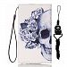 Alcatel idealXCITE case, Style Universal Smartphone Flip Wallet Clutch Bag Carrying PU Leather Protective Cover with strap for Alcatel idealXCITE (#11 Skull)