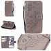 GreenDimension 3D Retro Relief PU Leather Flip Wallet Stand Case with Shock Absorption Cushion Soft TPU Bumper Protective Shell Cover [Magnetic Closure] Removable Wrist Strap for iPhone 7 4.7" (Gray)