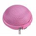 Earphone Case, Carrying Hard Case Storage Bags for Headphone Headset Earbud Memory Card Keys USB Cable SD Card Pouch - Pink