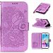 Galaxy S6 EDGE Case, KMETY(TM)[Wrist Strap]PU Flip Stand Credit Card ID Holders Wallet Leather Case Cover for Samsung Galaxy S6 EDGE [Rich flowers purple]