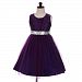 Dressy Daisy Girls' Sequins Embellishment Flower Girl Pageant Party Dresses Kid Size 6X Dark Purple