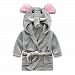 Toddlers/kids/baby Soft Fleece Bath Robe Children Pajamas Sleepwear With Hood (2T, Gray Animal)