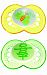 2-Pack MAM Symbols Silicone Orthodontic Pacifiers, Yellow & Green - Happiness