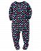 Carter's Little Girls' 1-Piece Fleece Pajamas (4T, Navy Hearts)