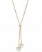 Charter Club Gold-Tone Imitation Pearl & Pave Lariat Necklace, Created for Macy's
