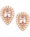 Morganite (3/4 ct. t. w. ) & Diamond (1/8 ct. t. w. ) Pear Stud Earrings in 14k Rose Gold