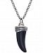 Esquire Men's Jewelry Onyx Horn Pendant Necklace in Sterling Silver, Created for Macy's