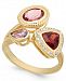 Multi-Gemstone (2-1/8 ct. t. w. ) & Diamond (1/10 ct. t. w. ) Ring in 14k Gold-Plated Sterling Silver