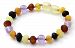 Unpolished Baltic Amber Teething Bracelet / Anklet made with Amethyst Beads - Size 5.5-6.3 inches (14-16 cm) - Raw Multicolor Amber Beads - BoutiqueAmber (5.5 inches, Raw Multi / Amethyst)