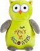 Personalized Stuffed Neon Green and Grey Owl, Embroidered for Child's First Halloween