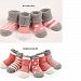 Cuca Dunna Infant Baby Toddler Socks For Girls And Boys, Cute socks 4 Pairs (Winter XS 0-6months, Red)