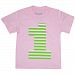 Happy Family Clothing Unisex Baby First Birthday Lime Stripe T-Shirt (18 Months, Light Pink)