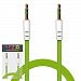 IWIO Wiko Pulp Fab Green FLAT 3.5mm Gold Plated Jack to Jack Male AUX Auxiliary Stereo Jack Connection Cable Lead Wire
