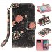 S6 Edge Case, Ngift [Colorful Flower] Premium PU Leather Folio Wallet [Wrist Strap] [Stand] Leather Case for Samsung Galaxy S6 Edge