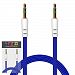 IWIO ZTE Blade D Blue FLAT 3.5mm Gold Plated Jack to Jack Male AUX Auxiliary Stereo Jack Connection Cable Lead Wire