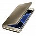 Galaxy S7 Edge Mirror Case, Luxury Mirror Ultra Clear Window View Leather Holster Makeup Flip Full Body Cover Case For Samsung Galaxy S7 Edge 5.5 inch (Gold)