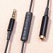 3.5mm audio Headphone Adapter Remote Mic Extension Cable For iphone 5 6S Android