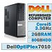 Dell OptiPlex 7010 DT/Core i5-3550 Quad @ 3.3 GHz/2GB DDR3/80GB HDD/DVD-RW/No OS