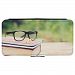 Image Of Glasses on Top of Books Outdoors Samsung Galaxy S8 Leather Flip Phone Case