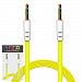 IWIO BLU Dash 4.5 2016 Yellow FLAT 3.5mm Gold Plated Jack to Jack Male AUX Auxiliary Stereo Jack Connection Cable Lead Wire