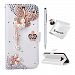 ZTE Grand X3 Case, ZTE Z959 Case, ZTE Wrap 7 Case, Everun Luxury Crystal Bling Premium Leather Butterfly Wallet Flip Case Cover Pouch with Card Holder and Stand for ZTE Grand X 3 Z959