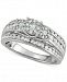Diamond Multi-Row Cluster Engagement Ring (1 ct. t. w. ) in 14k White Gold