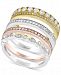 Trio by Effy Diamond 4-Pc. Set Stack-Look Rings (1 ct. t. w. ) in 14k Gold, White Gold & Rose Gold