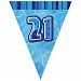 Unique Party Blue 21 Glitz Pennant Bunting (One Size) (Blue)