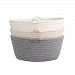 LOONG BABY Home Storage Baskets Nesting Bins Cotton Rope Storage Container, Handmade Woven Boxes with Handles Approved by the FDA for Household Kids Room Candy Toys Storage (Set of 3 Baskets)