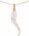 Simone I. Smith Crystal Horn Pendant Necklace in 18k Gold over Sterling Silver