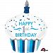 Anagram 1st Birthday Cupcake Boy Supershape Balloon (One Size) (Blue)