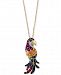 Watercolors by Effy Multi-Gemstone (5/8 ct. t. w. ) & Diamond Accent Parrot Pendant Necklace in 14k Gold