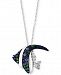 Seaside by Effy Multi-Gemstone (3/8 ct. t. w. ) & Diamond Accent Angle Fish Pendant Necklace in 14k White Gold