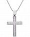 Men's Diamond Cross Pendant 22" Necklace (1/2 ct. t. w. ) in Sterling Silver