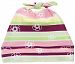 Woombie Cotton Double Knot Beanie Hats, Girl Stripe, 0-6m