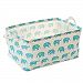 Canvas Toy Storage, Cotton Storage Basket Nursery Hamper Laundry Basket Storage Bag by VC Life (Blue Elephant)
