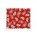 SheetWorld Primary Paisley White On Red Woven Fabric - By The Yard - 101.6 cm (44 inches)
