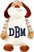 Personalized Stuffed Pastel Dog with Embroidered Collegiate Monogram