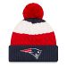 New England Patriots Women's NFL Layered Up Cuff Knit Pom Hat