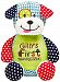 Personalized Stuffed Harlequin Dog, Embroidered for Child's First Thanksgiving
