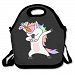 Unicorns Dabbing Lunch Boxes Waterproof Picnic Lunchboxes With Zipper And Adjustable Crossbody Strap Cool