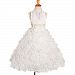 Dressy Daisy Girls' Beaded Halter Embossed Flower Pageant Dresses Wedding Party Dress Size 4-5 Off White