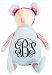 Personalized Stuffed Pastel Mouse with Embroidered Vine Monogram