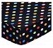 SheetWorld Fitted Basket Sheet - Primary Colorful Dots Black Woven - Made In USA - 13 inches x 27 inches (33 cm x 68.6 cm)