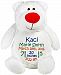 Personalized Stuffed Polar Bear with Embroidered Baby Block in Blue, Green, and Orange