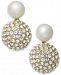 kate spade new york Gold-Tone Imitation Pearl and Fireball Drop Earrings