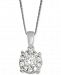Diamond Cluster Halo Pendant Necklace (3/4 ct. t. w. ) in 14k White Gold