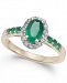 Emerald (1 ct. t. w. ) & Diamond (1/6 ct. t. w. ) Ring in 14k Gold