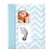 Pearhead Chevron Baby Book with Clean-Touch Ink Pad, Blue